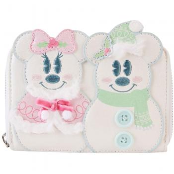Disney by Loungefly Pastel Snowman Mickey & Minnie Zip Around Wallet