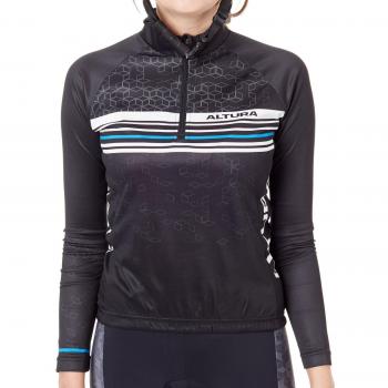 Altura Womens Peloton camiseta de manga larga de Ciclismo, mujer, color negro y azul, tamaño 8