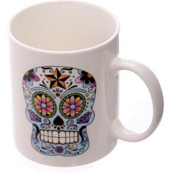 Tazza mug colazione in ceramica con teschio del giorno dei morti messicano