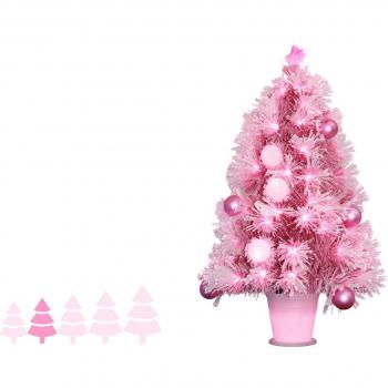 Árbol de Navidad Artificial con Bolas de Luz LED (Verde Azul Rosa)