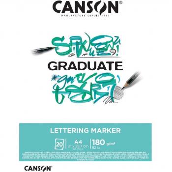 Bloc Encolado Canson Lettering A4 20 Hojas 180g Papel Satinado