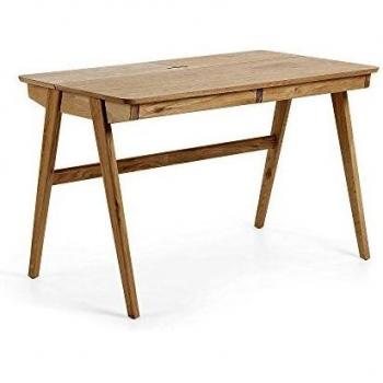 Kave Home - Escritorio Julia 120 x 65 cm Chapado en Mango y Patas de Madera Maciza de Fresno