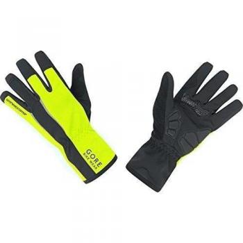GORE BIKE WEAR Power Windstopper Soft Shell - Guantes de ciclismo para hombre, color negro/amarillo, talla 8