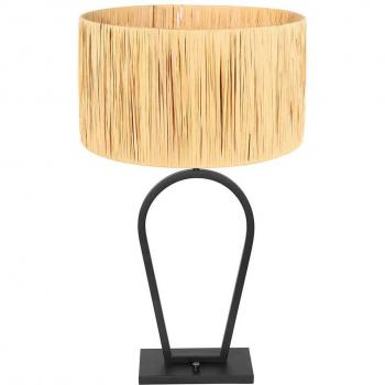 Lámpara de mesa Steinhauer Stang 3752ZW, color negro, material mimbre, altura 40 cm, tipo de casquillo E27 (casquillo grande)
