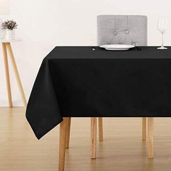 Deconovo Mantel para Mesa Rectangular de Cocina 130 x 220 cm Negro