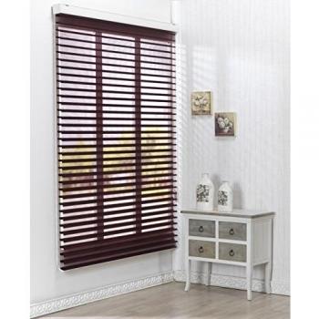 Winsharp Triple 55pd Persiana de tamaño personalizable, de rodillo, tela transparente, horizontal, poliéster y mezcla de poliéster, 09.Wine, W160 x H120