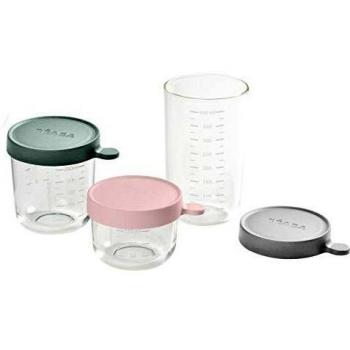 Set de 3 tarritos de cristal Beaba Eucalipto 150/250/400ml