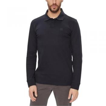 Polo de Hombre Boss Passerby Manga Larga Azul Slim Fit con Detalle de Logo