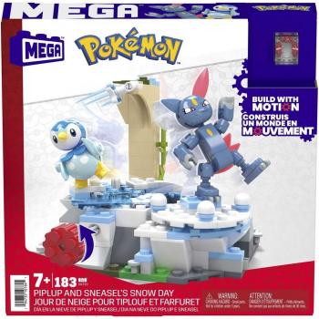 Mega Construx - Bloques de construcción Pokémon Piplup y Sneasel se relajan MEGA Construx