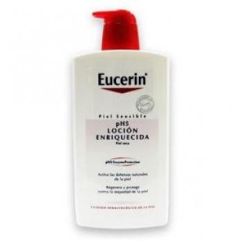 EUCERIN PH5 LOCIÓN ENRIQUECIDA 400 ML - Loción hidratante para piel sensible, fórmula enriquecida con pH 5, contiene ingredientes que ayudan a fortalecer la barrera cutánea, textura ligera y de