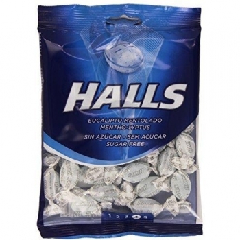 Halls - Eucalipto mentolado - Caramelo duro refrescante - 100 g