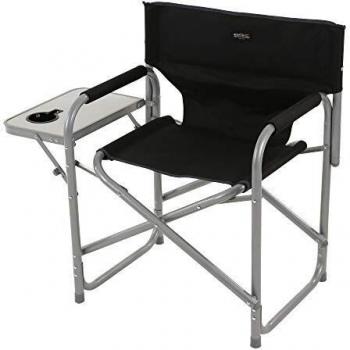Regatta Directors Chair Camping Chairs, Polyester, Black/Sealgr, One Size