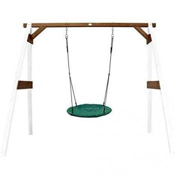 Columpio Nido Verano AXI Blanco/Marrón con Estructura para Jardín 100 cm