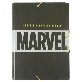 Carpeta Escolar Marvel con 3 Solapas Flexibles, Cierre con Gomas Elásticas, Tapa Dura A4 Verde - Cerdá