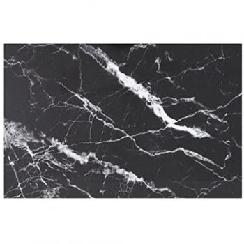 vidaXL Table Top Black 100x62 cm 8mm Tempered Glass with Marble Design