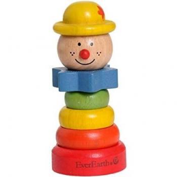 EverEarth - Torre de Piezas de Madera, diseño de Payaso [Importado de Reino Unido]