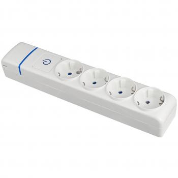 Base múltiple de 4 tomas 2P+T 16A 250V con interruptor luminoso