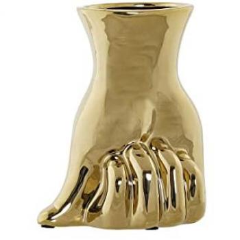Jarrón DKD Home Decor Dorado de Gres, medidas 17 x 12 x 21 cm, incluye 2 unidades
