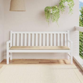 Cojín de banco de jardín beige 180x50x4 cm en tela Oxford