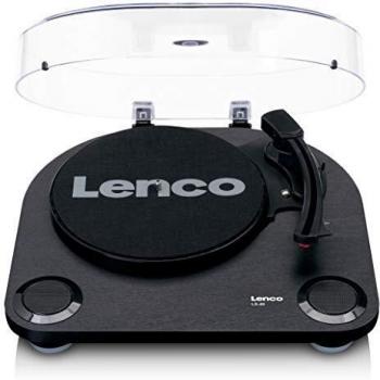 Lenco LS-40BK - Giradiscos semiautomático con altavoces integrados, reproducción 33/45/78 RPM, color negro
