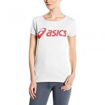ASICS 122863 - Camiseta con logotipo de ASICS para mujer, color blanco, talla S