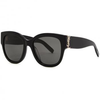 Saint Laurent SL M95/F 001 56 Stylish Sunglasses for Men and Women, Black, Size: 56 MM