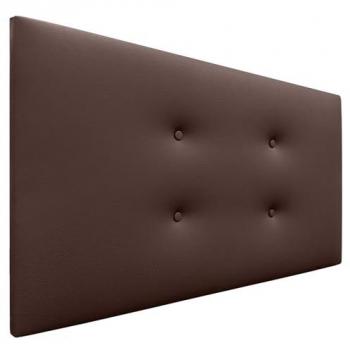 Cabecero Tapizado de Polipiel Aqualine con 2 Hileras de Botones - Chocolate, 90x50cm (Camas 70/80/90)