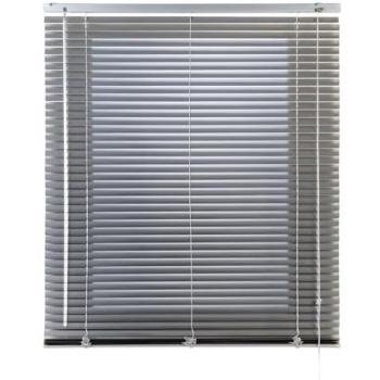 Persiana Veneciana de Aluminio Plata 105x160 con Cordón Autobloqueo y Soportes Ocultos - Fácil Instalación