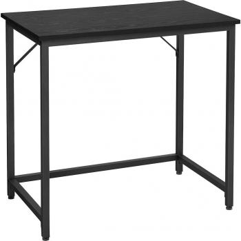 Escritorio Moderno Compacto para Oficina y Teletrabajo - Estación de Trabajo 50x80x76 cm, Estructura de Metal, Ideal para Estudio y Dormitorio, Color Ébano y Negro Tinta
