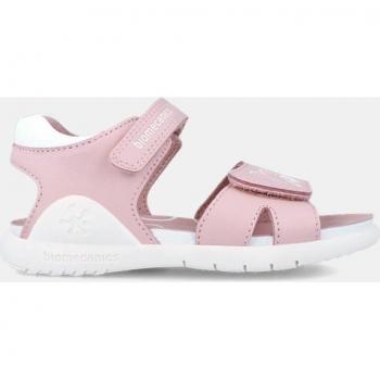 Biomecanics - Sandalias abiertas de niña en piel con cierre adherente, diseño de corazones, tira adherente