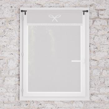 Visillo bordado de algodón 60 x 90 cm Emilie gris