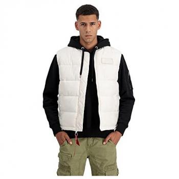 Alpha Industries Lightweight Sleeveless Puffer Vest - Jet Stream White, Medium