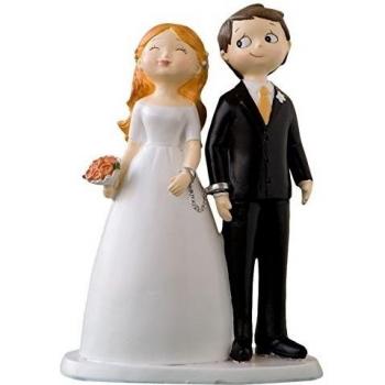 Mopec Figura de Pastel Pareja de Novios esposados, Blanco Roto