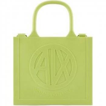 Bolso Tote Armani Exchange Verde con Logotipo en relieve