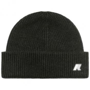 K-Way Women's Chunky Wool Cardigan Stitch Beanie in Kaki and Black, Size 2XL