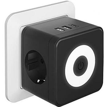 Kinglink Enchufe USB, 5 en 1 Cubo Ladron Enchufes con 3 puertos USB