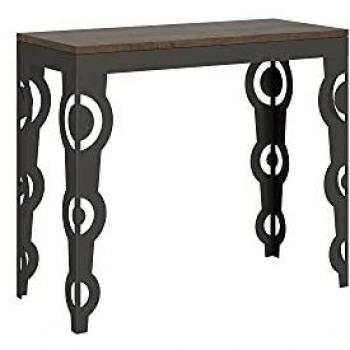 Consola Extensible Karamay Evolution 90x40/300 cm Estructura Nogal Antracita