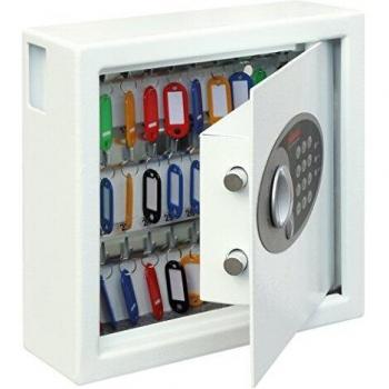 Caja Fuerte Electrónica para Llaves Phoenix Cygnus KS0031E - 30 Ganchos, Color Blanco, Dimensiones 300 x 100 x 280 mm