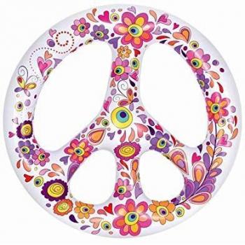 Colchoneta Inflable con Diseño de Símbolo de Paz, Dimensiones 146x149x27 cm