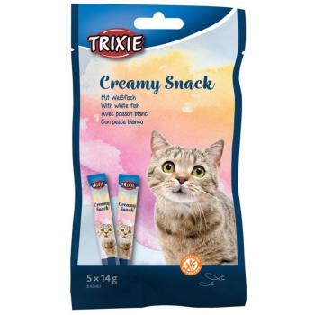 Trixie Snack Cremoso de Atún y Pescado Blanco - Pack de 6 unidades, 5x14 g
