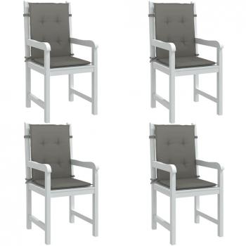 Cojines para silla respaldo bajo 4 unidades tela 100x50x4 cm color antracita melange, gris claro melange y gris oscuro melange