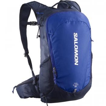 Mochila Trailblazer 20 Salomon - Bolsa de montaña, color azul, capacidad de 20 litros, diseñada para trail running y actividades al aire libre, con sistema de hidratación compatible, múltiples bolsillos organizadores y ajuste cómodo