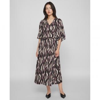 Vila Vestido Corto Estampado con Mangas Fluidas