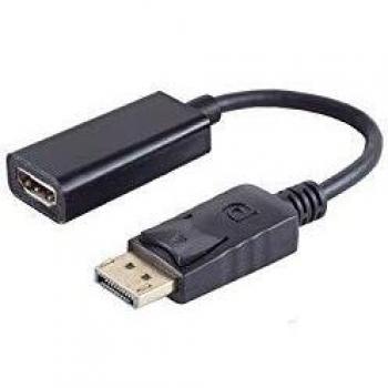 Adaptador DisplayPort 1.1 a HDMI, conector macho a hembra, 1080p, 15cm, negro