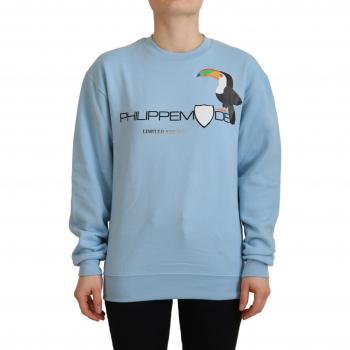 Philippe Model Light Blue Logo Printed Long Sleeves Sweater - IT38|XS