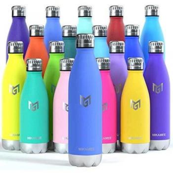 MIKAMEE Botella de Agua Acero Inoxidable 350/500/650/750ml | Aislamiento de Vacío de Doble Pared airBottle | sin bpa Botella termica | Mantiene 24h frías/12h Calientes | para Niños, Deporte, Oficina