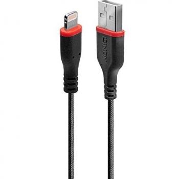 LINDY 2m Reinforced USB Type A to Lightning CHARGE & SYNC Cable