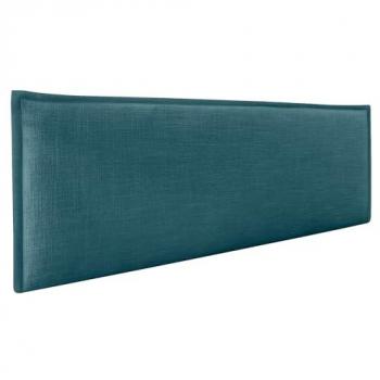 Cabecero de Lino Natural Turquesa Liso con Ribete 150x50cm para Cama Dormitorio Moderno