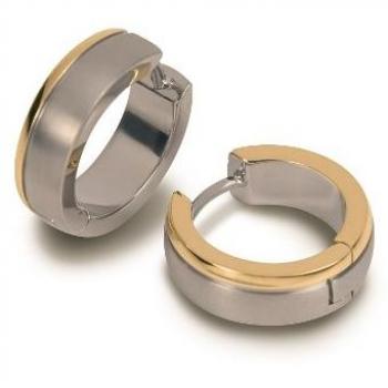 Aretes de Titanio Boccia 0539-12 parcialmente chapados en oro