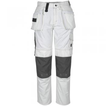 Pantalones de Trabajo Atlanta Mascot Blancos con Bolsillos Colgantes, Talla L82/C60